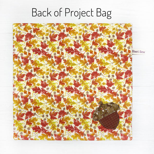 Fall Acorn Patchwork Cross Stitch Project Bag