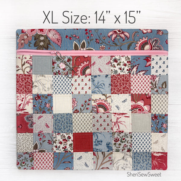 Quilted Cross Stitch Project Bag with Antoinette Fabric by French General