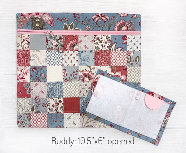 Quilted Cross Stitch Project Bag with Antoinette Fabric by French General