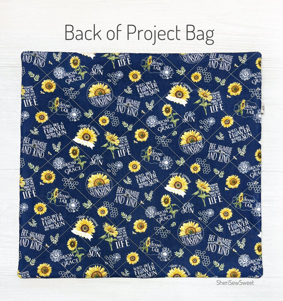 Honey Bees Patchwork Project Bag for Cross Stitch or Embroidery
