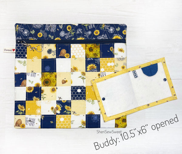 Honey Bees Patchwork Project Bag for Cross Stitch or Embroidery