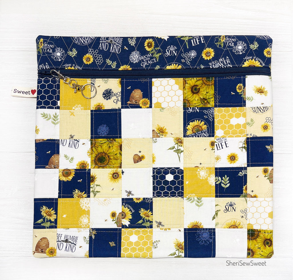 Honey Bees Patchwork Project Bag for Cross Stitch or Embroidery