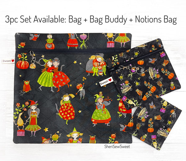 Halloween Cross Stitch Project Bag with Ghoul Friends Fabric by Teresa Kogut