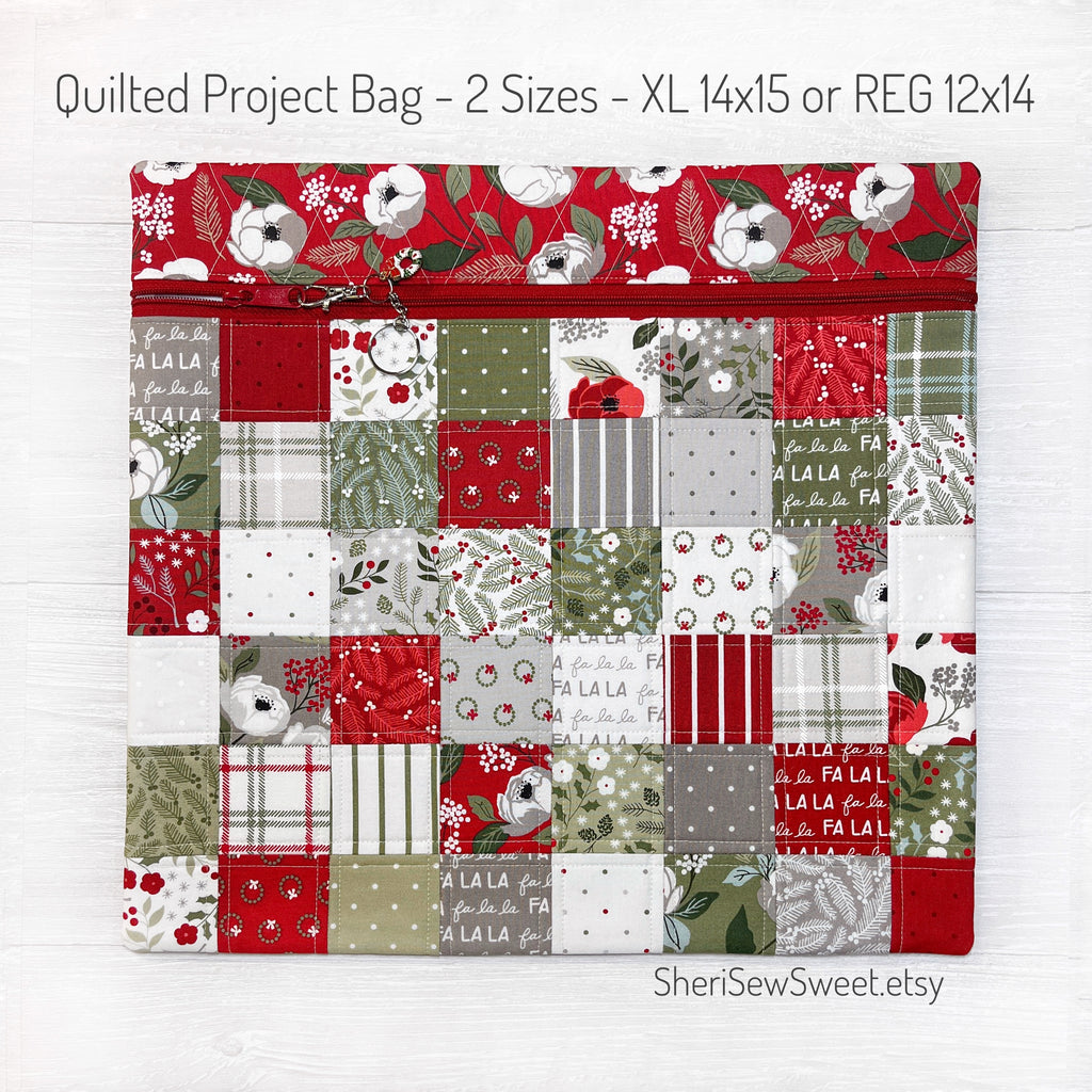 Christmas Cross Stitch Project Bag with Christmas Eve fabrics by Lella Boutique