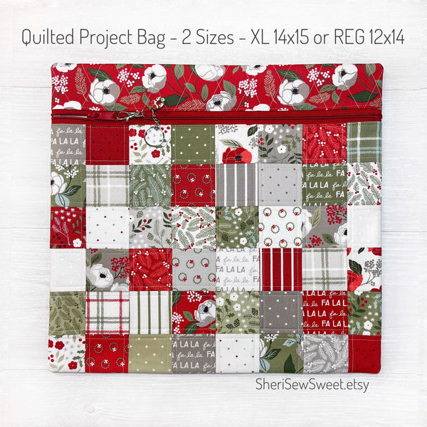 Christmas Cross Stitch Project Bag with Christmas Eve fabrics by Lella Boutique