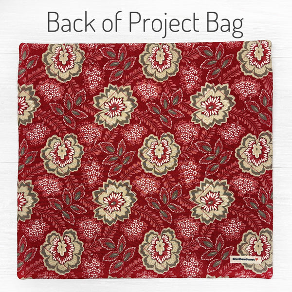 Quilted Cross Stitch Project Bag with Chateau de Chantilly Fabric by French General