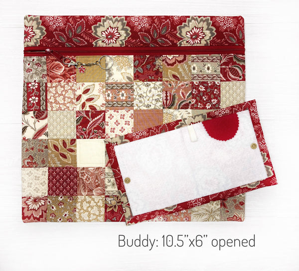 Quilted Cross Stitch Project Bag with Chateau de Chantilly Fabric by French General