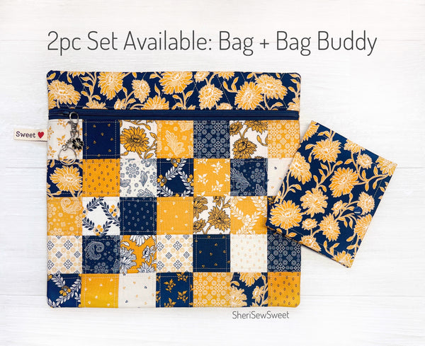 Cheddar at Twilight Patchwork Project Bag for Cross Stitch or Embroidery