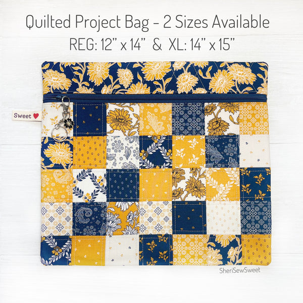 Cheddar at Twilight Patchwork Project Bag for Cross Stitch or Embroidery