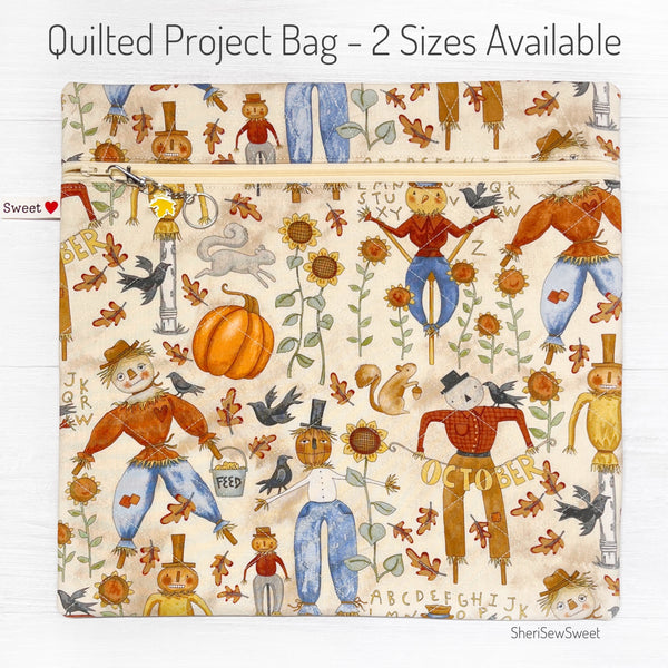 Fall Cross Stitch Project Bag with Bittersweet Farm Fabric by Teresa Kogut