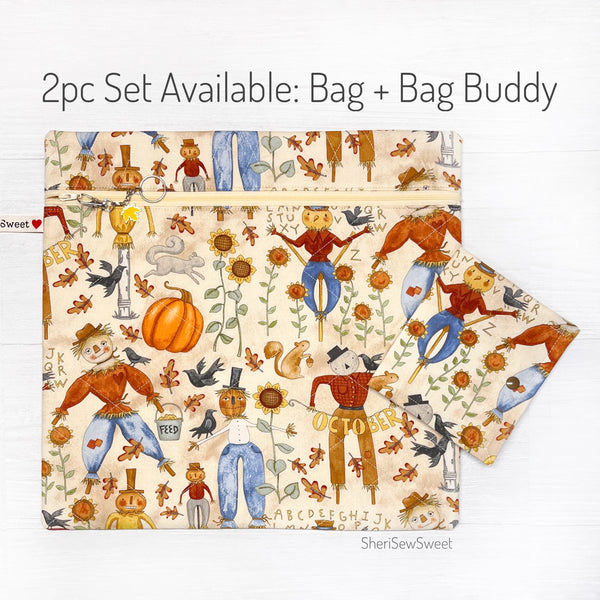 Fall Cross Stitch Project Bag with Bittersweet Farm Fabric by Teresa Kogut