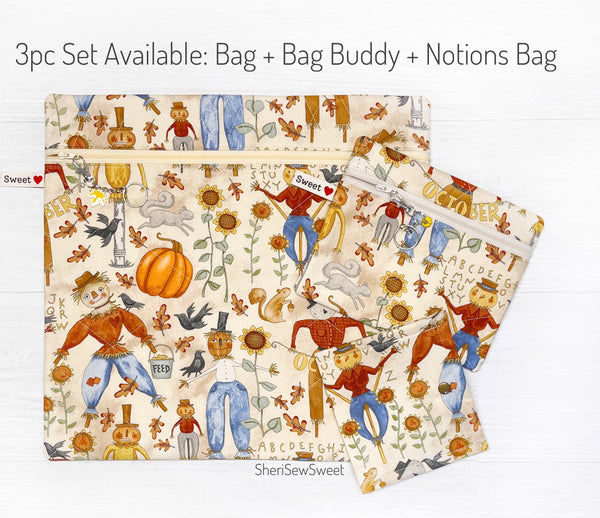 Fall Cross Stitch Project Bag with Bittersweet Farm Fabric by Teresa Kogut