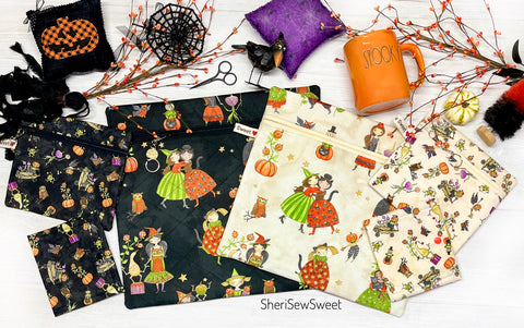 Halloween Cross Stitch Project Bag with Ghoul Friends Fabric by Teresa Kogut