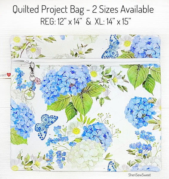 Hydrangeas Print Project Bag for Cross Stitch/Needlework