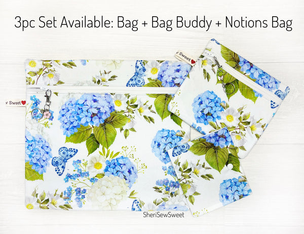Hydrangeas Print Project Bag for Cross Stitch/Needlework