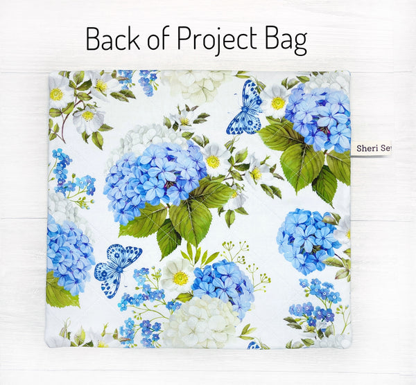 Hydrangeas Print Project Bag for Cross Stitch/Needlework