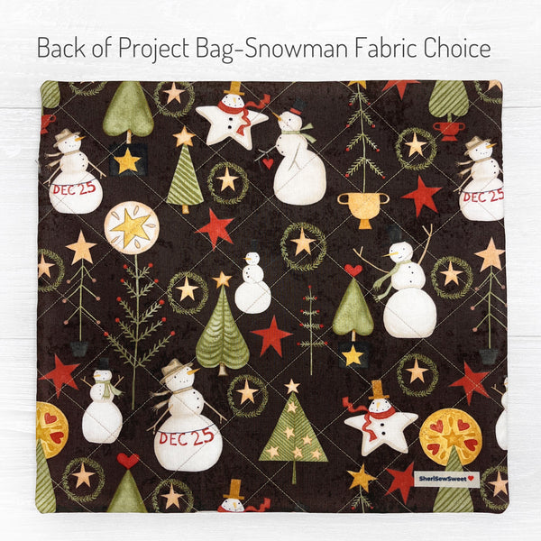 Cross Stitch Project Bag for Christmas with Kringle fabric line by Teresa Kogut