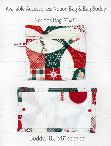 Christmas Patchwork Project Bag in Merry Little Christmas Fabric