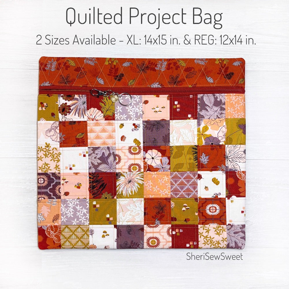 Fall Cross Stitch Project Bag with Maple fabric line by Gabrielle Niel Design-RIley Blake Designs