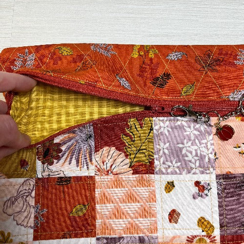 Fall Cross Stitch Project Bag with Maple fabric line by Gabrielle Niel Design-RIley Blake Designs