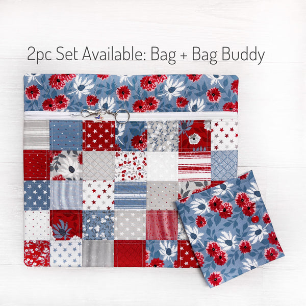 Patriotic Quilted Cross Stitch Project Bag with Old Glory Fabric by Lella Boutique
