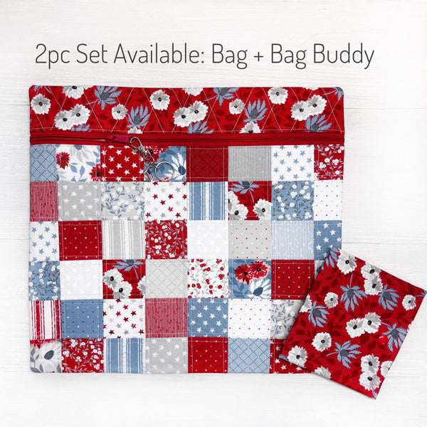 Patriotic Quilted Cross Stitch Project Bag with Old Glory Fabric by Lella Boutique