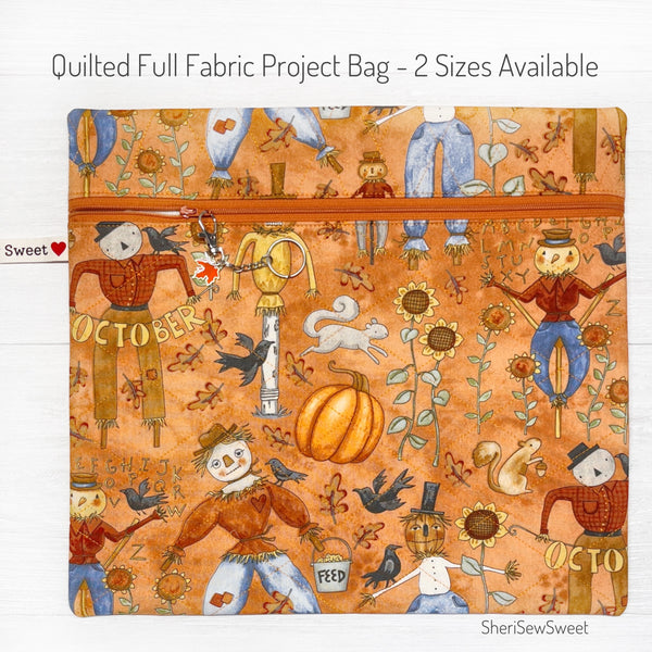 Fall Cross Stitch Project Bag with Bittersweet Farm Fabric by Teresa Kogut