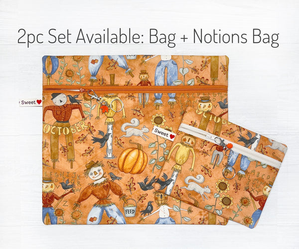 Fall Cross Stitch Project Bag with Bittersweet Farm Fabric by Teresa Kogut