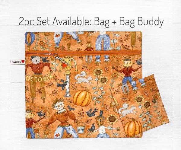 Fall Cross Stitch Project Bag with Bittersweet Farm Fabric by Teresa Kogut