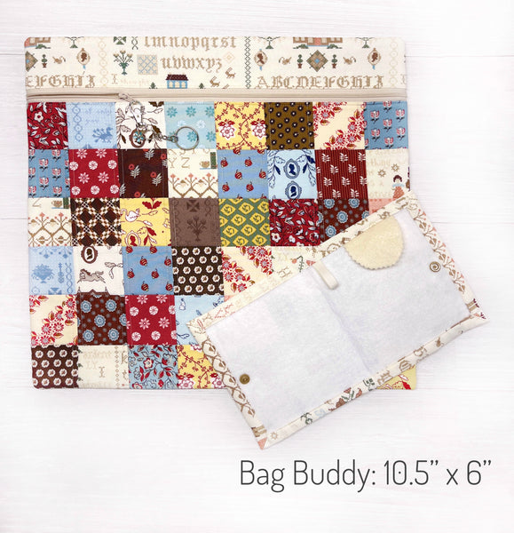Quilted Cross Stitch Project Bag with Pride & Prejudice Fabric by Riley Blake Designs