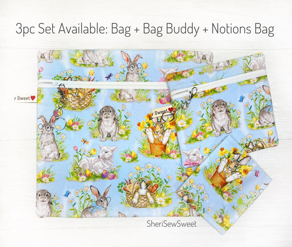 Easter Bunny Quilted Project Bag for Cross Stitch