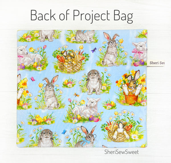 Easter Bunny Quilted Project Bag for Cross Stitch