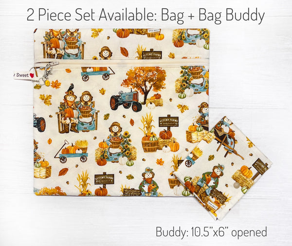 Fall Scarecrow Project Bag - Full Fabric or Vinyl Version