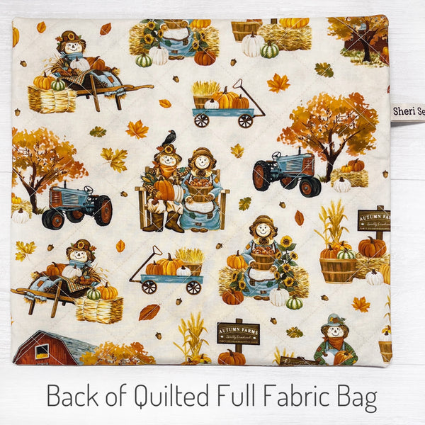 Fall Scarecrow Project Bag - Full Fabric or Vinyl Version