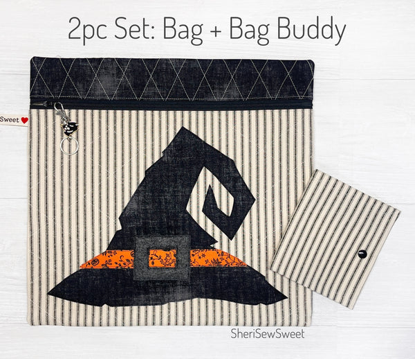 Witch Hat Project Bag for Cross Stitch, Embroidery, Needlework, Handwork or Sewing