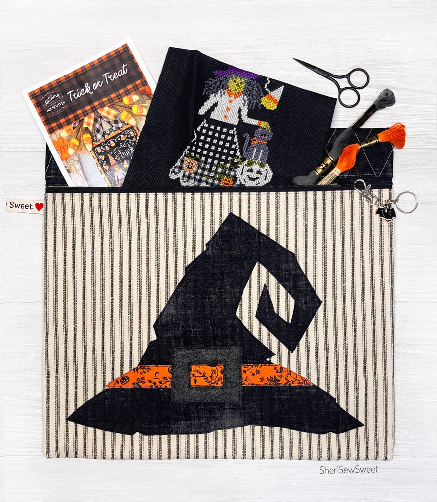 Witch Hat Project Bag for Cross Stitch, Embroidery, Needlework, Handwork or Sewing