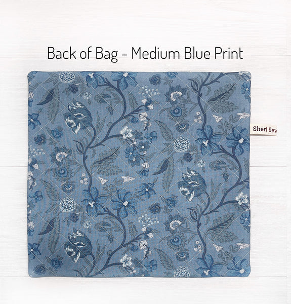 Patchwork Cross Stitch Project Bag with Sacre Bleu Fabric by French General