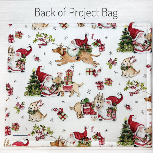 Christmas Gnomes Vinyl Front Cross Stitch Project Bag