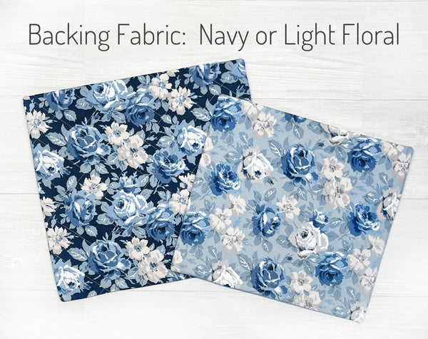 Blue Floral Cross Stitch Project Back