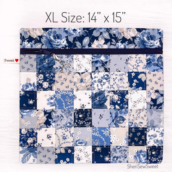 Blue Floral Cross Stitch Project Back