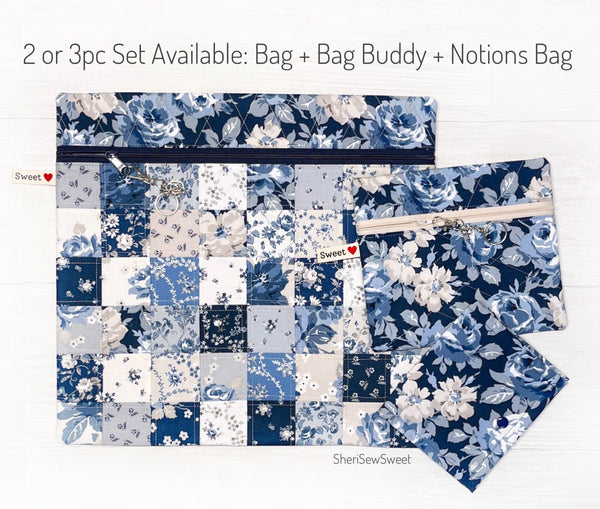 Blue Floral Cross Stitch Project Back