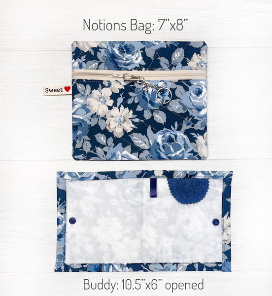 Blue Floral Cross Stitch Project Back