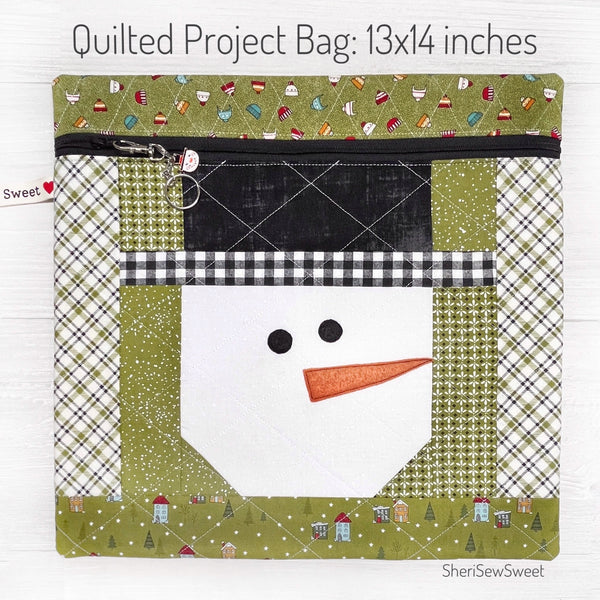 Snowman Cross Stitch Project Bag