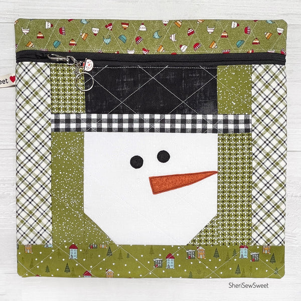 Snowman Cross Stitch Project Bag