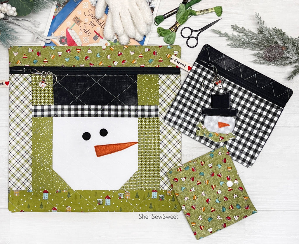 Snowman Cross Stitch Project Bag