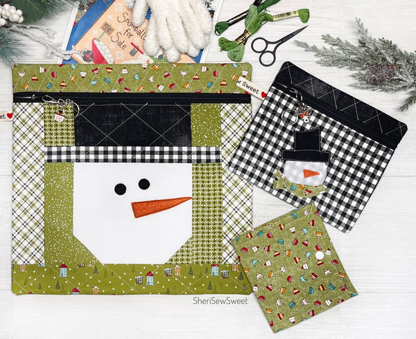 Snowman Cross Stitch Project Bag