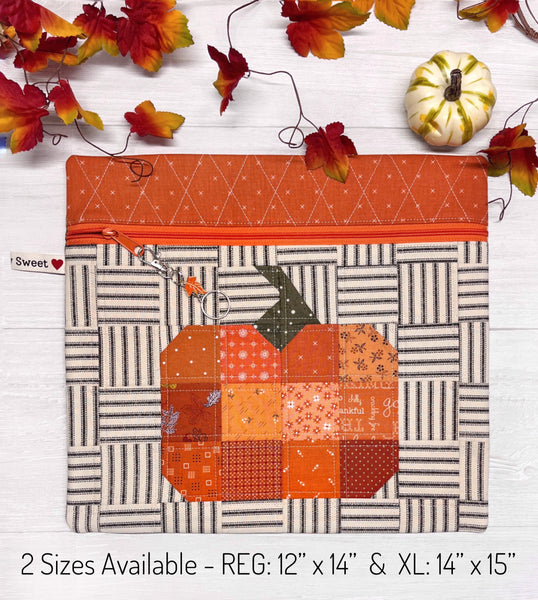 Quilted Patchwork Pumpkin Project Bag