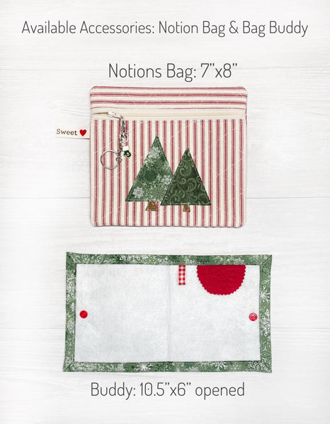 Christmas Cross Stitch Project Bag with Holiday Trees