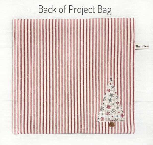 Christmas Cross Stitch Project Bag with Holiday Trees