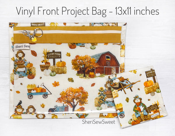 Fall Scarecrow Project Bag - Full Fabric or Vinyl Version